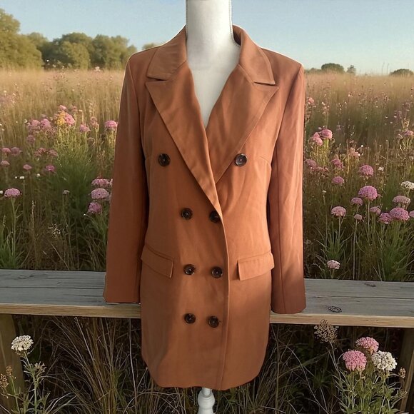 LOVERS AND FRIENDS Tan Long Sleeve Blazer Dress Size Small - Picture 1 of 8